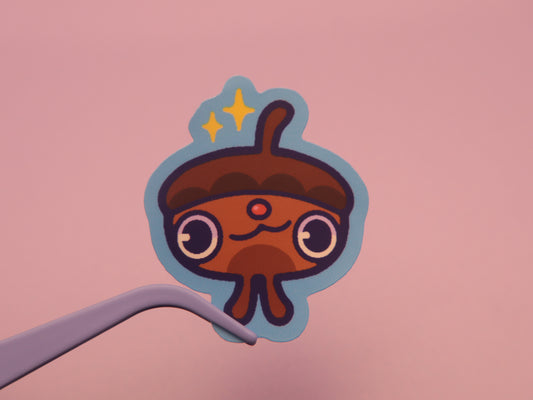 Short Acorn Friend 1.5" Matte Vinyl Sticker