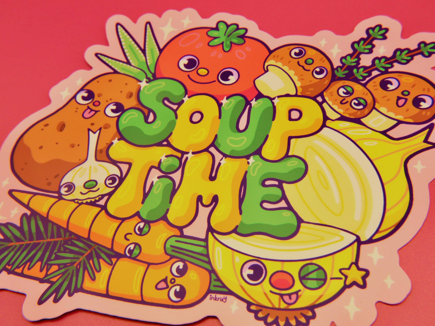 Large Soup Time 6" Matte Vinyl Sticker