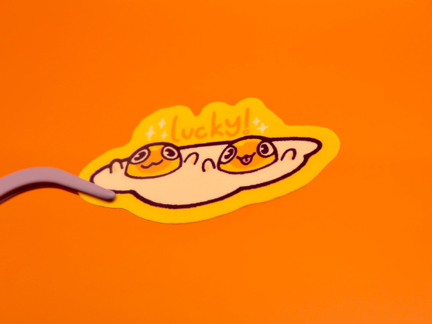 Lucky! Double Sunny Side Up Egg Friends 1.5" Matte Vinyl Sticker