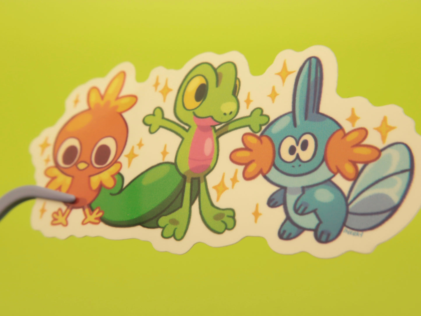 Fire Grass Water Starters 3" Glossy Vinyl Sticker