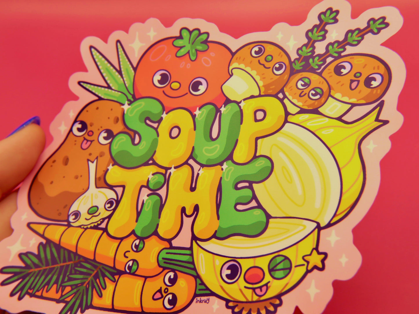 Large Soup Time 6" Matte Vinyl Sticker