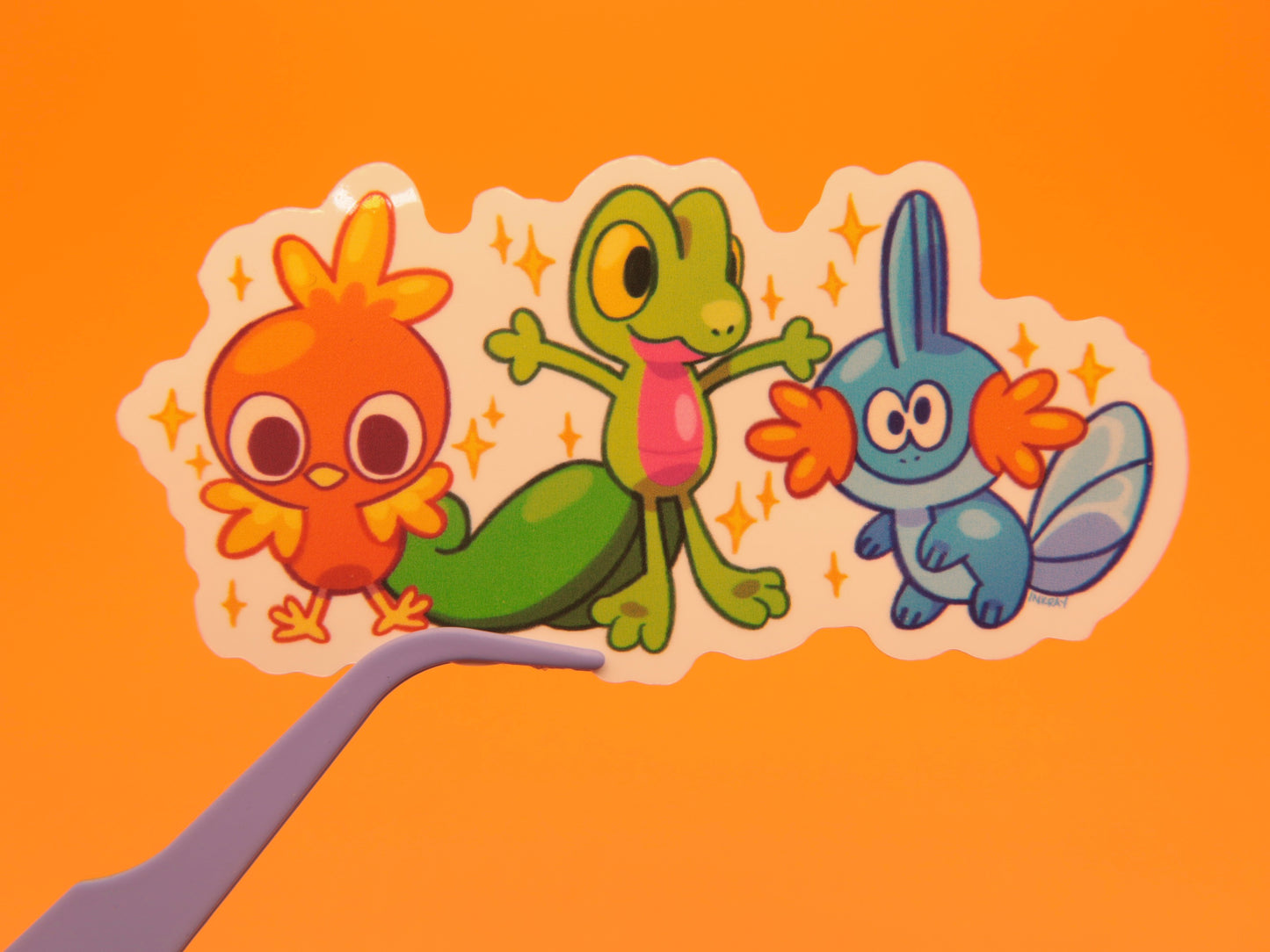 Fire Grass Water Starters 3" Glossy Vinyl Sticker