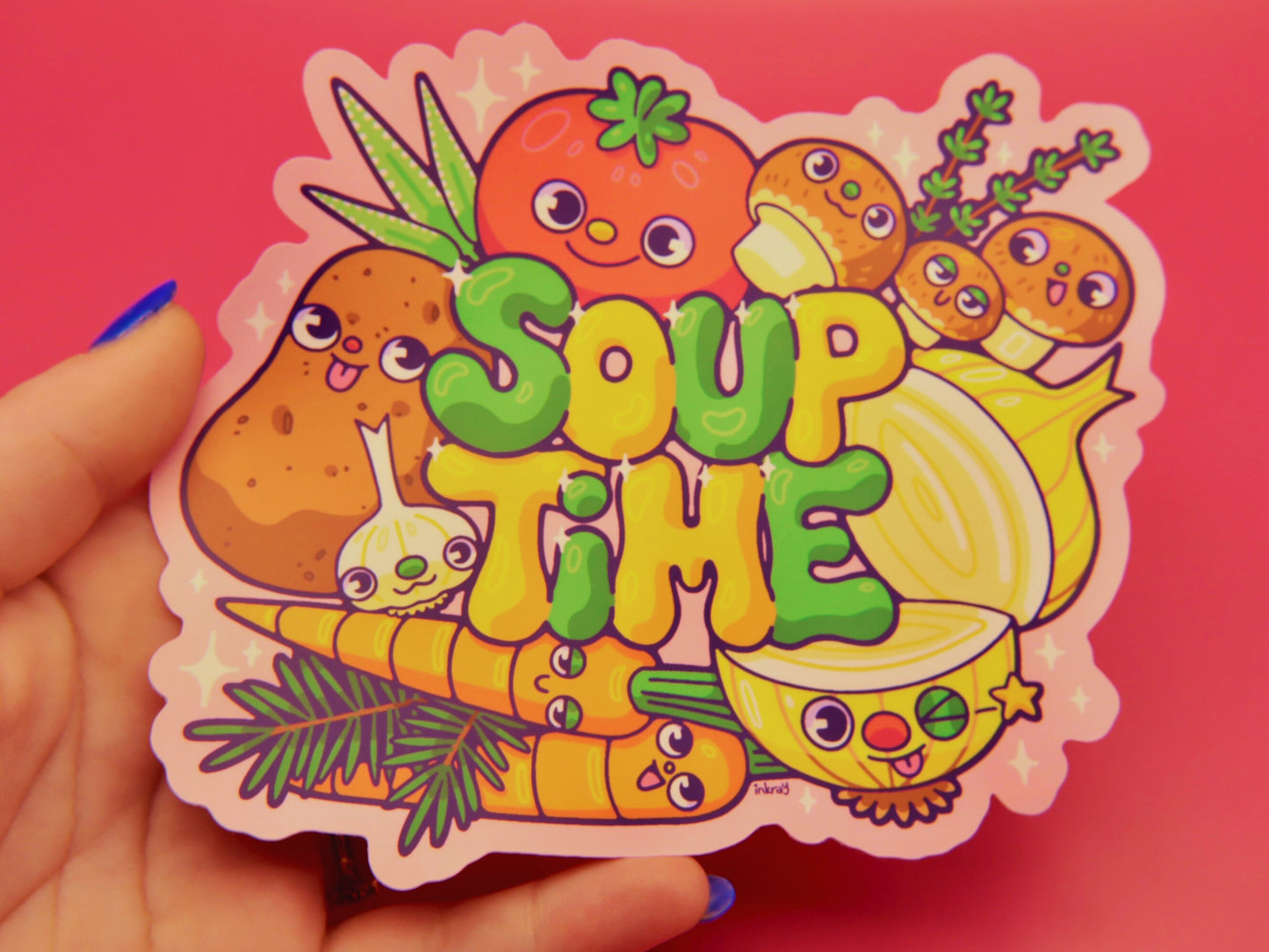 Large Soup Time 6" Matte Vinyl Sticker