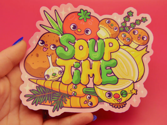 Large Soup Time 6" Matte Vinyl Sticker