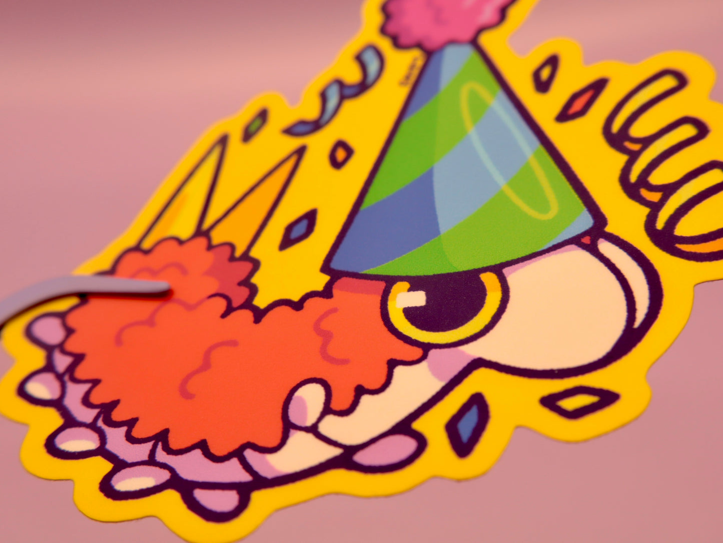Party Hat Worm 3" Matte Vinyl Sticker